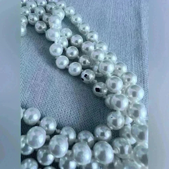 Faux Pearls Halloween Costume Cosplay Accessory 20s Flapper Glamour Jewelry - Picture 3 of 7